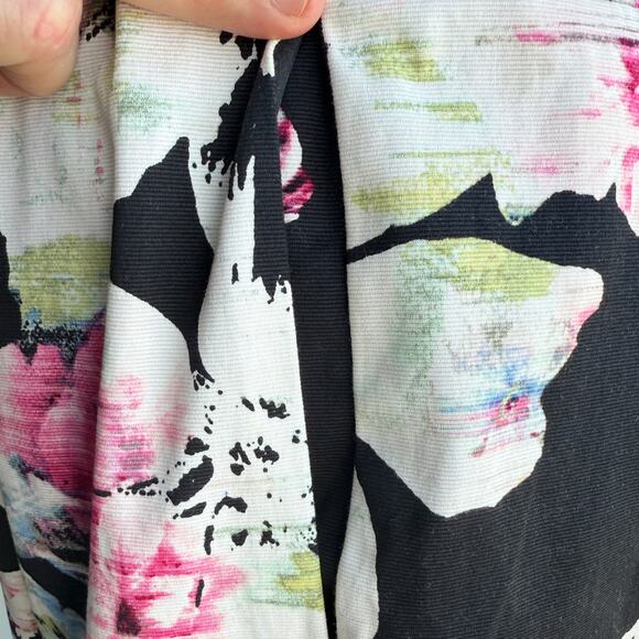 WHBM Black Floral Fit & Flare Dress 8 with Pockets Romantic Garden Party - Picture 4 of 14